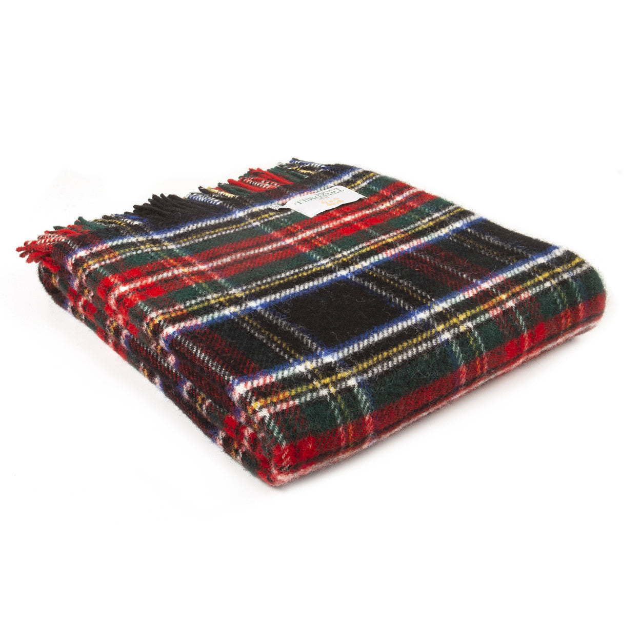 Tweedmill Black Stewart Tartan Premium Wool Travel Rug