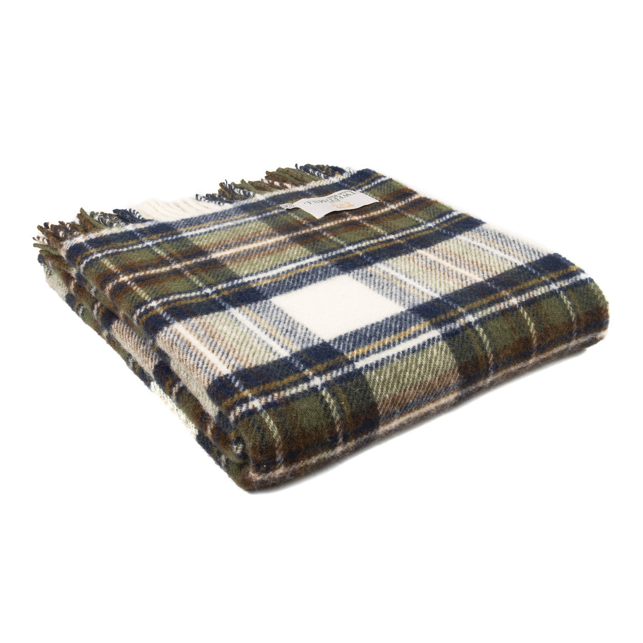 Tweedmill Muted Blue Dress Stewart Tartan Premium Wool Travel Rug