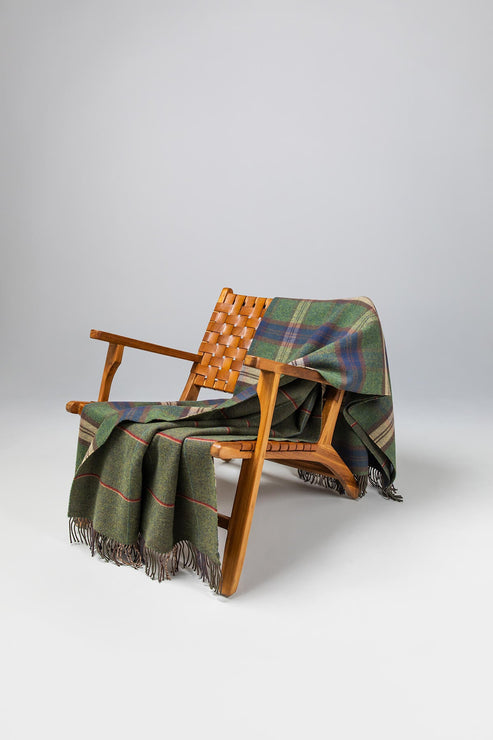 Forth Reversible Large Check and Windowpane Tweed Lambswool Throw