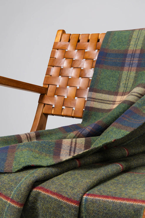 Forth Reversible Large Check and Windowpane Tweed Lambswool Throw